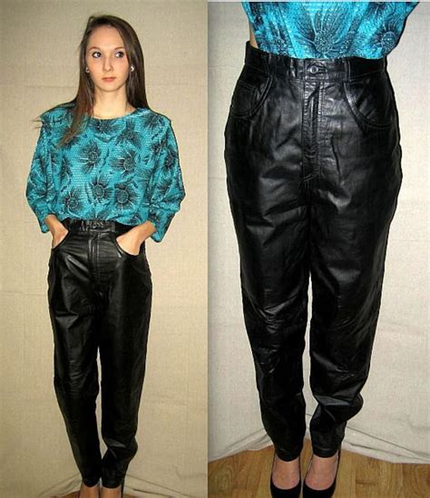 1980s leather pants|women in 1980s leather pants.